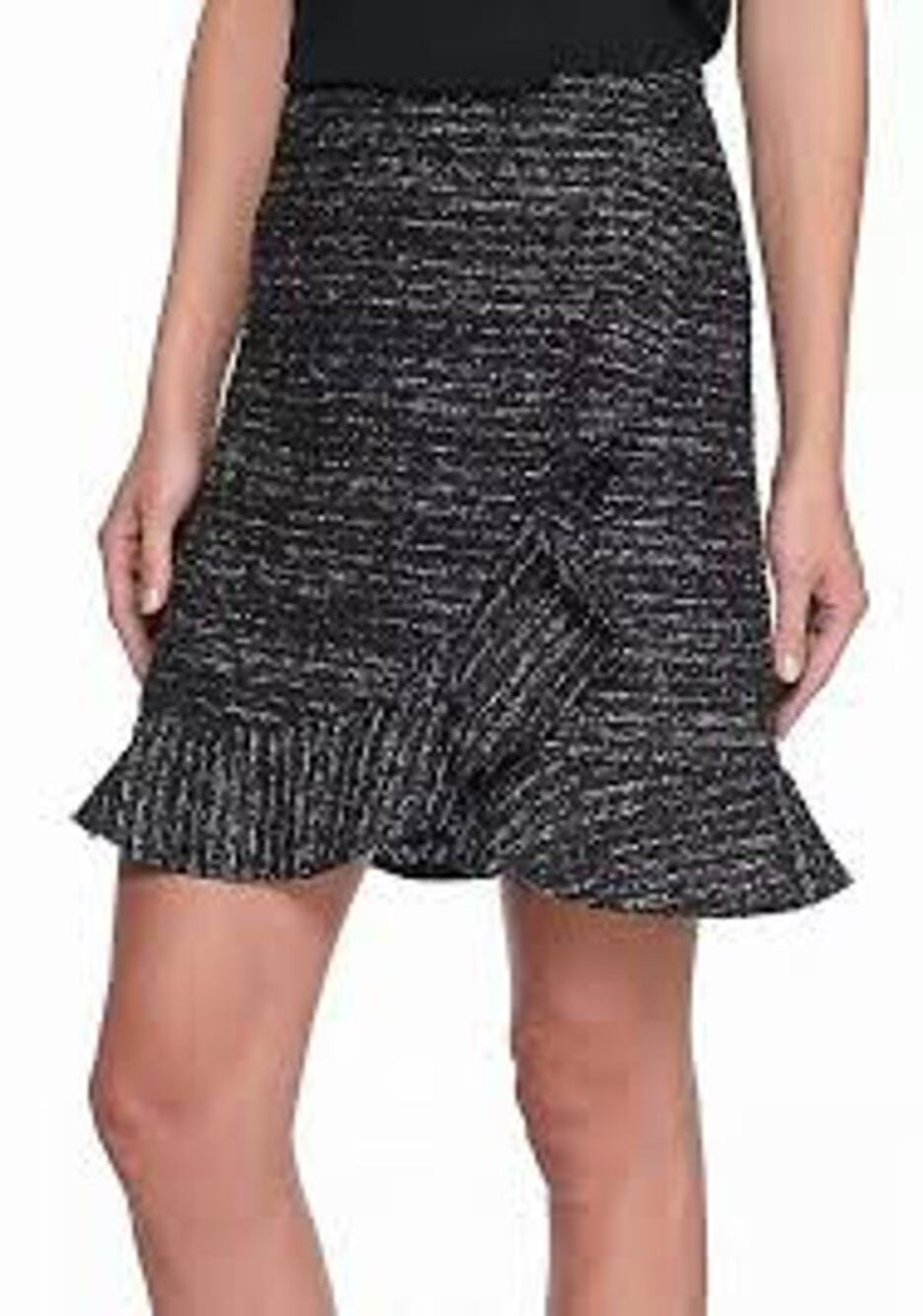 Nanette Lepore Flounced Ruffle Mini Skirt Textured Faux Wrap Career Women's‎ 10
